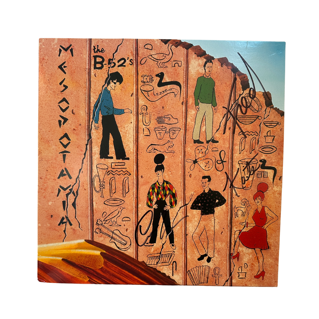 The mesopotamia vinyl signed album features a stylized orange-brown cover with figures and symbols from b-52s official store