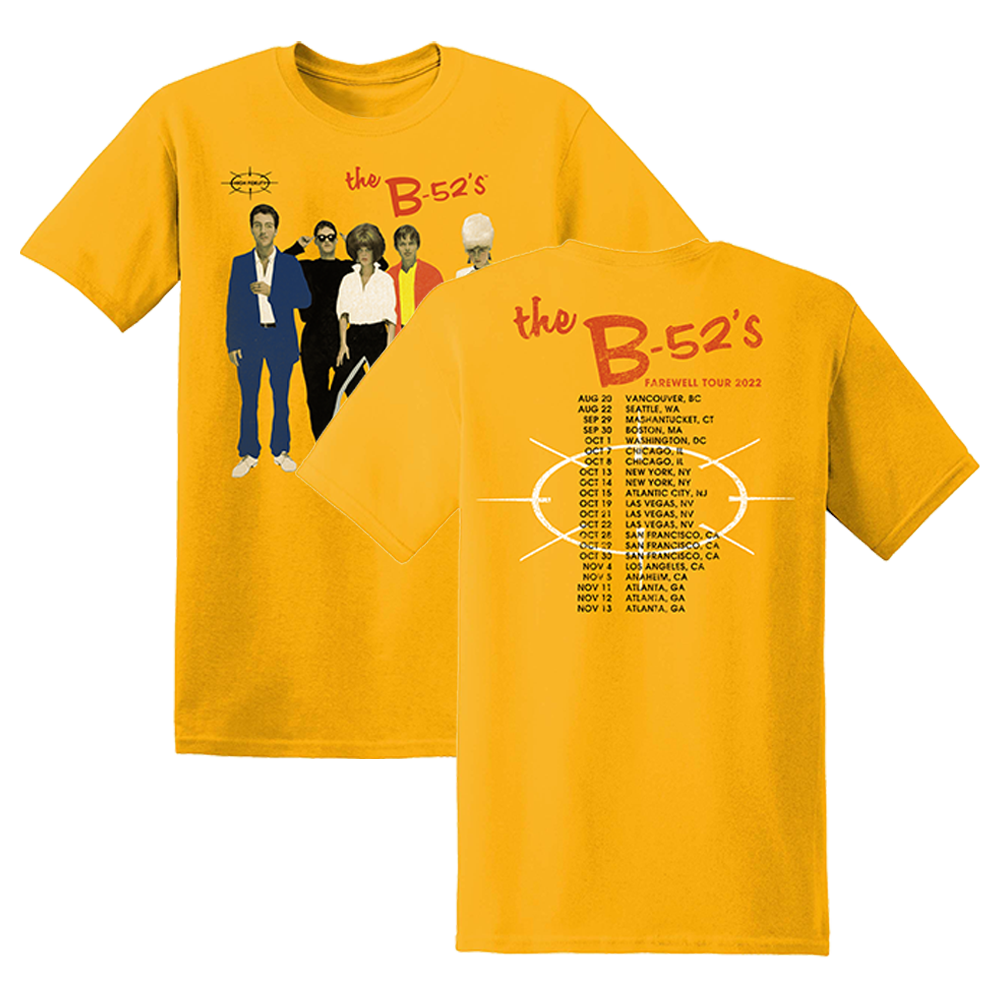 Gold Tour Tee - The B-52s Official Store Gold Tour Tee - The B-52s Official Store
