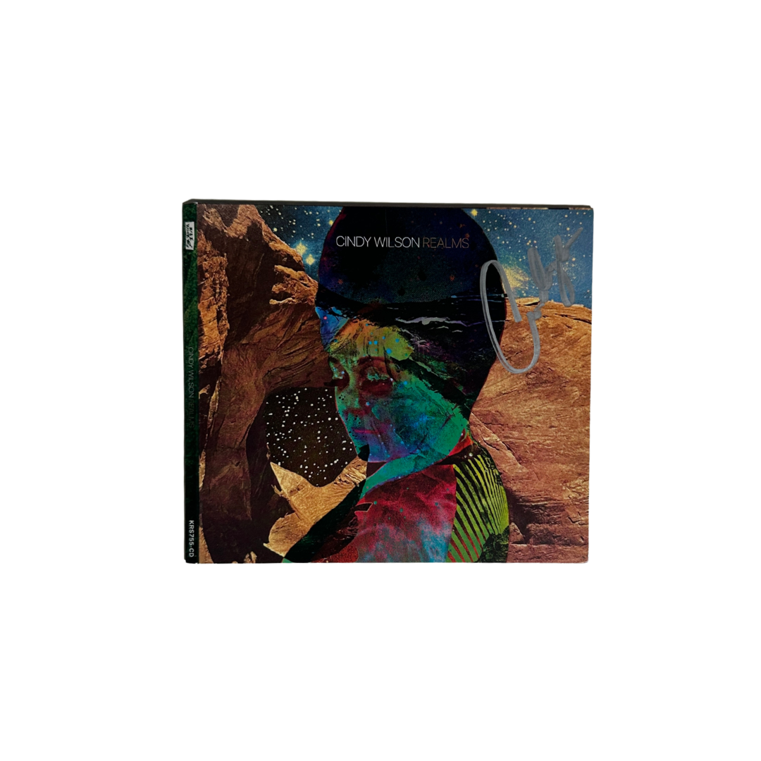 Realms cd signed featuring cindy wilsons vibrant desert and starry sky portrait from the b-52s official store
